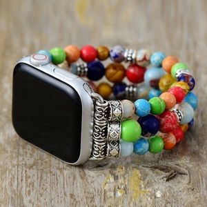 Multi Colored Beaded Watchband Bracelet